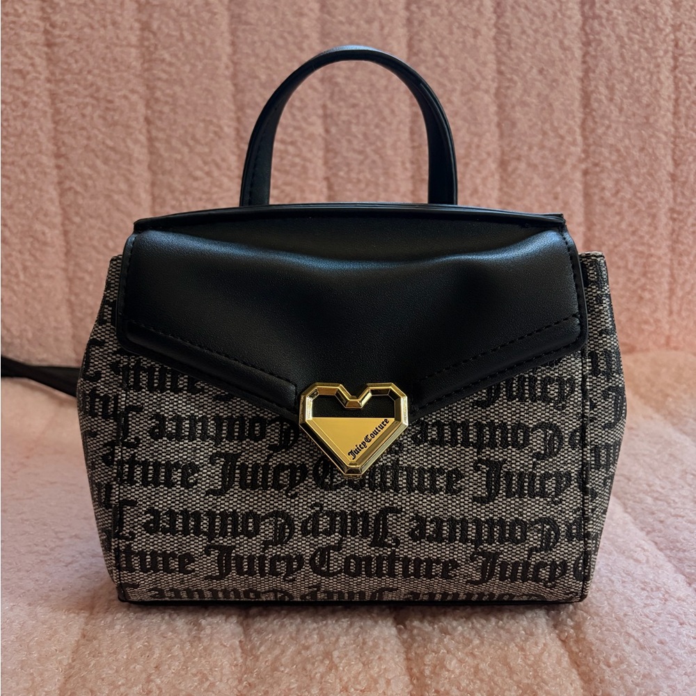 Juicy Couture Black and Gray Mini Bag with Gold Accent